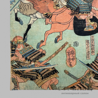 фото — японская гравюра укиё-э «битва при ити-но-тани». 1847 год